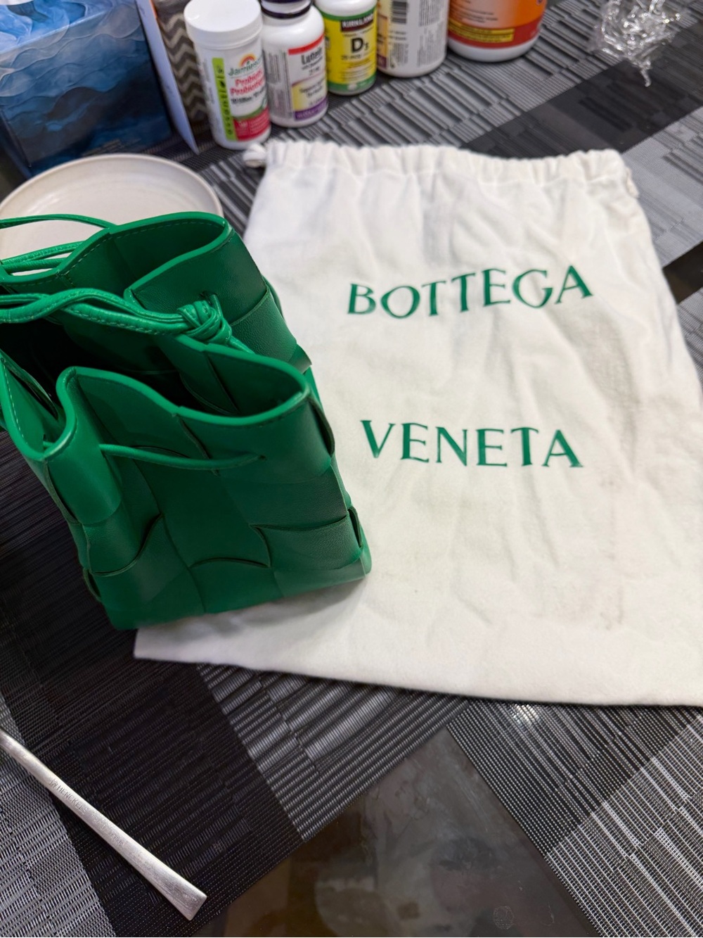 Bottega Veneta Green Intrecciato Mini Cassette Bag